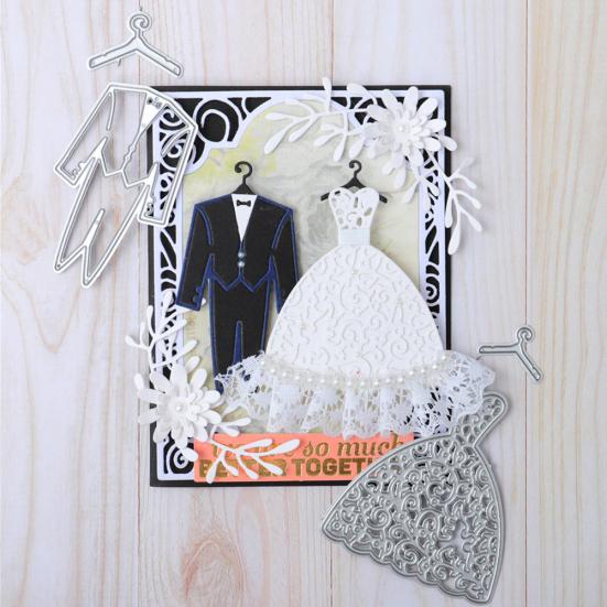 Gelinlik Takım Kesme Kalıpları Kendin Yap Scrapbook Kabartmalı Kağıt Kartlar Şablon Kalıp