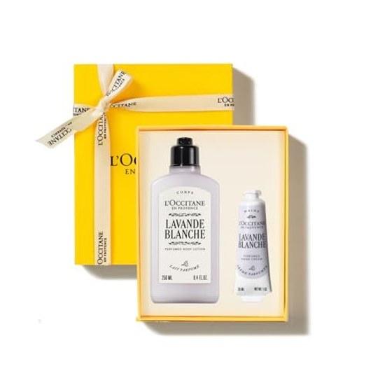LOCCITANE Lavender White Body Milk 250 mL Hand Cream 30 Gift Set