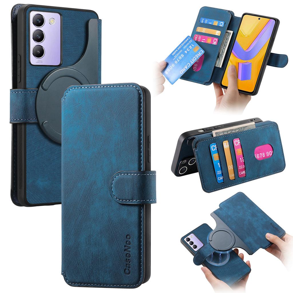 For Vivo V40 SE 5G Magnetic Case CASENEO Detachable Leather Phone Wallet Cover