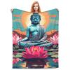 Buddha Yoga Decken Fleece Sofa Überwurfdecke Multifunktionale Überwurfdecken für Couch Bettwäsche Outdoor Decken Tagesdecke Steppdecke