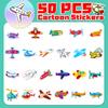 50 Cartoon Flugzeug Aufkleber Kreative Persönlichkeit Niedliche Cartoon Transport Flugzeug Aufkleber