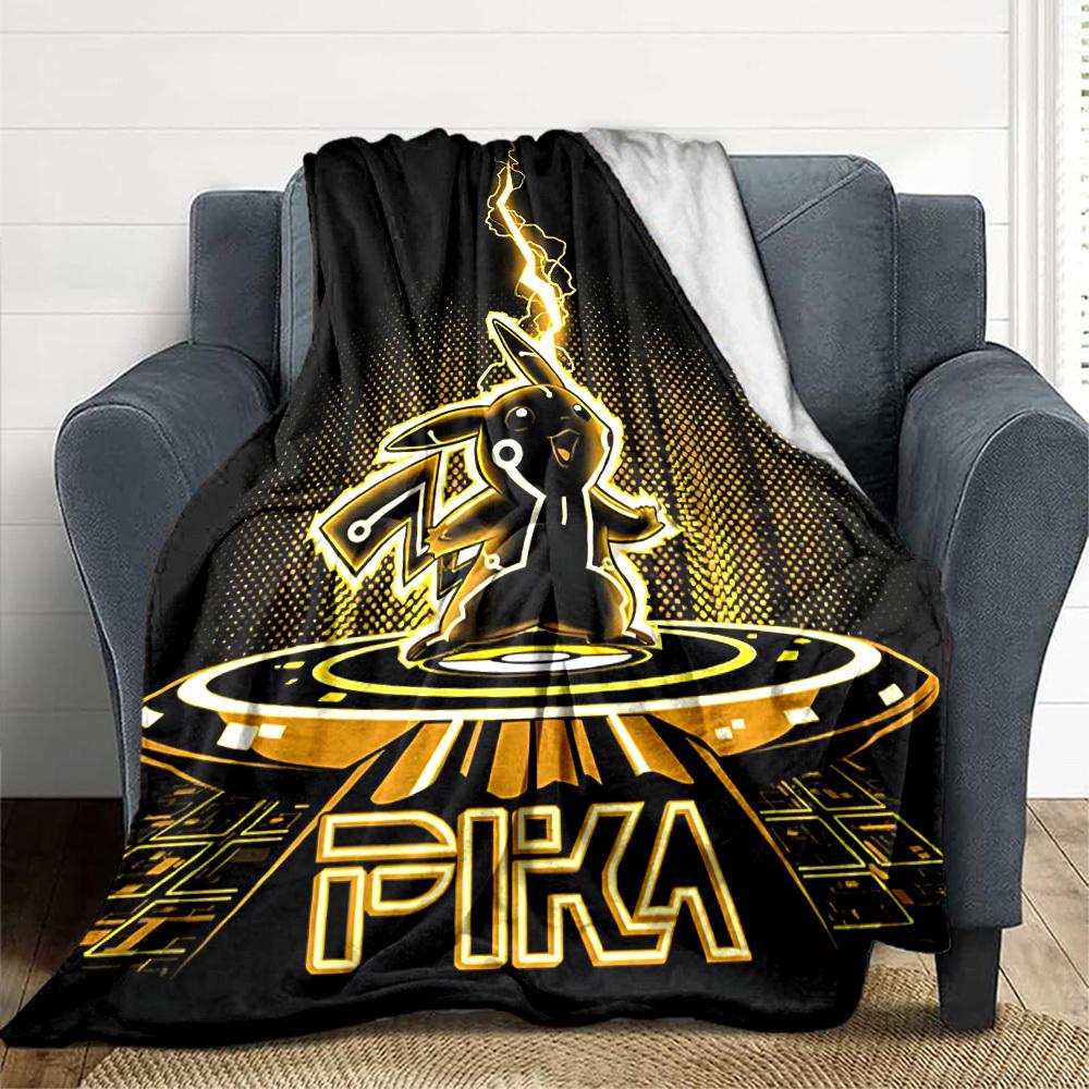 1pc Pikachu Electric Flannel Blanket, Soft Skin Friendly with Digital Printing, Various Sizes Available for Family, Friends, Birthday