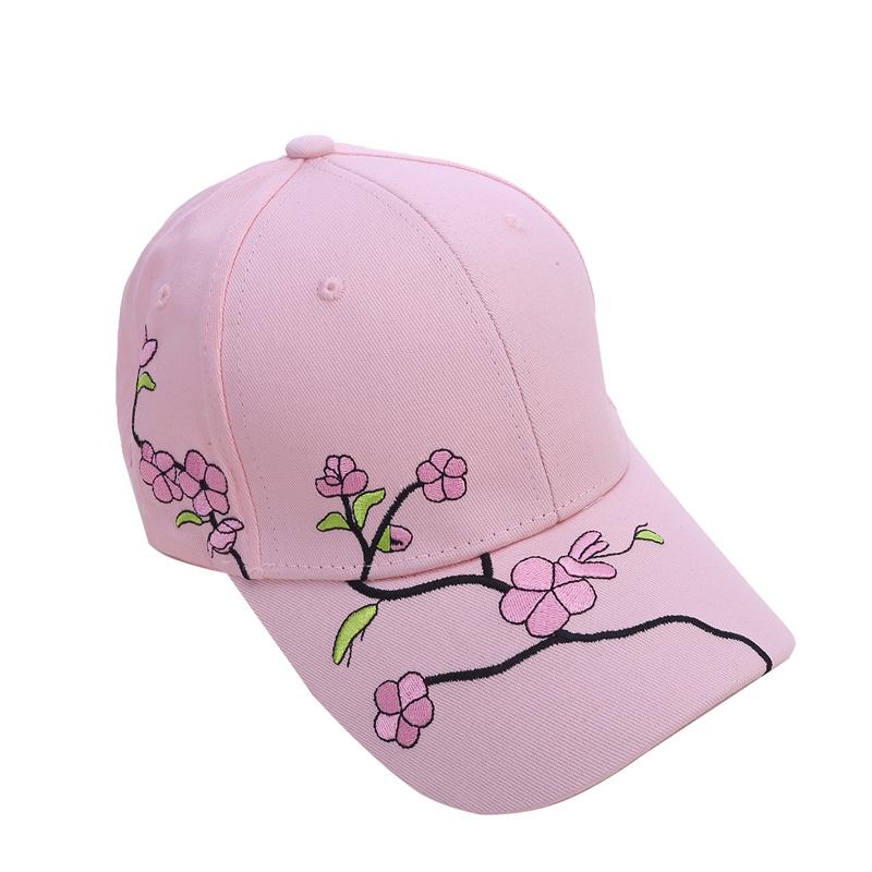 Baseballmütze mit Pfirsichblütenstickerei für den Sommer im koreanischen Stil für Damen, Freizeitmütze mit Entenzunge, Sonnenschutzkappe, Sonnenschirmhut