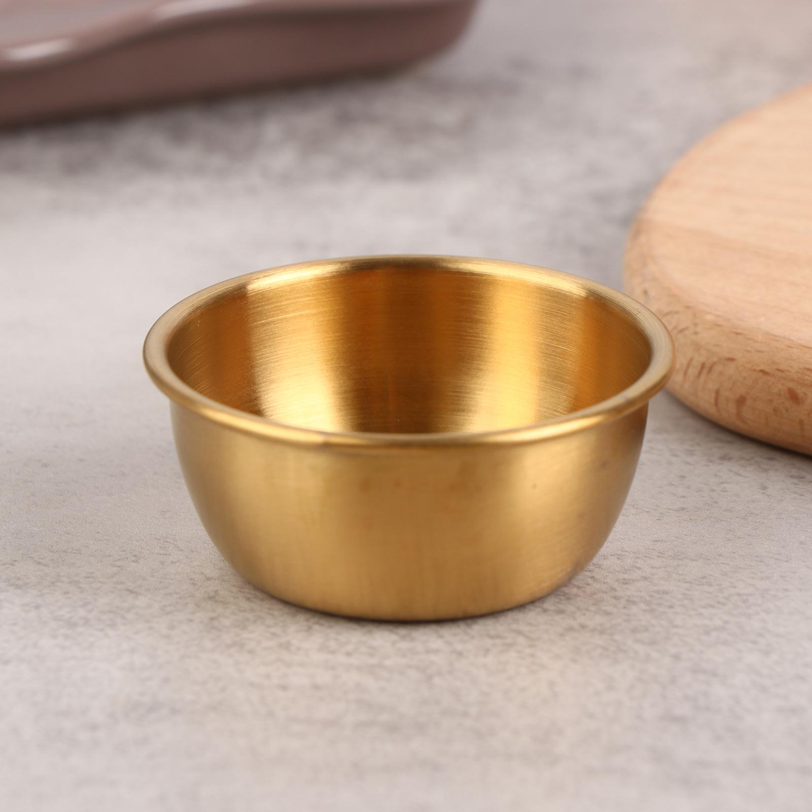 

Небольшая тарелка для приправ из нержавеющей стали 304, кухонная чаша для соуса, миска для кетчупа, тарелки для закусок, суши, уксус, соевый соус, блюдце 6*2.8cm золотой