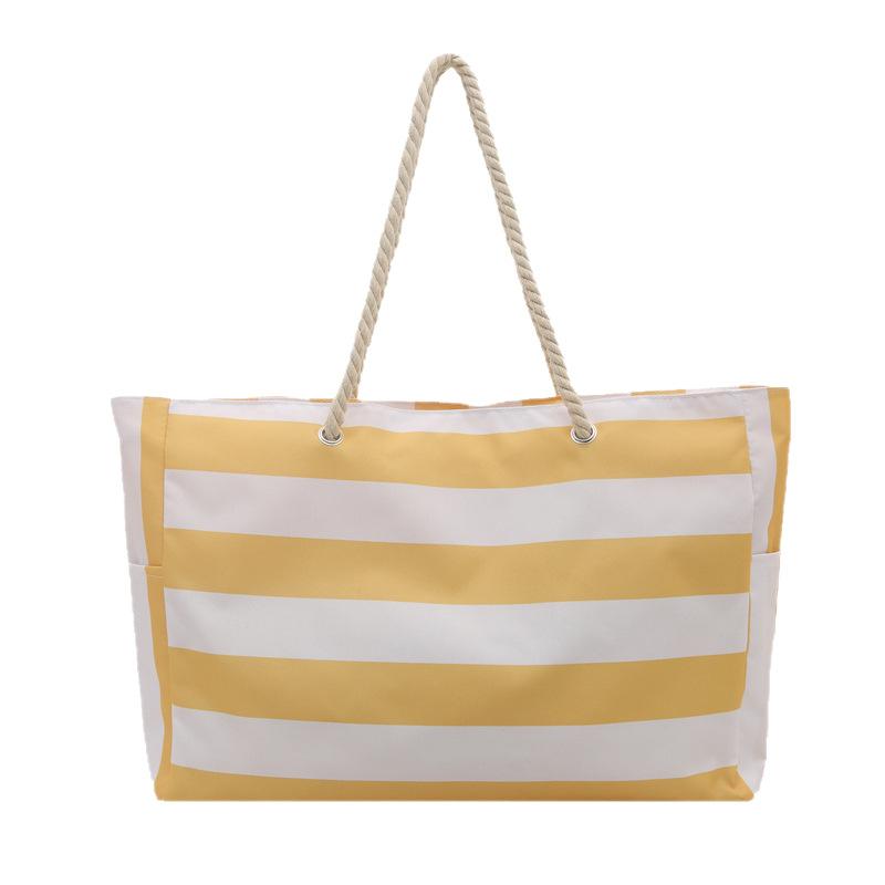 Women's Striped Large Capacity Tote Bag Shoulder Bag 58*14*33cm