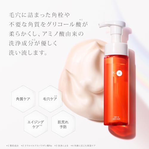 Dr.K ABC-G Peel Wash [Facial Cleansing Foam] Peeling Glycolic Acid Exfoliation Care Vitamin C Retinol Niacinamide Pore Foam Face Wash Glutathione