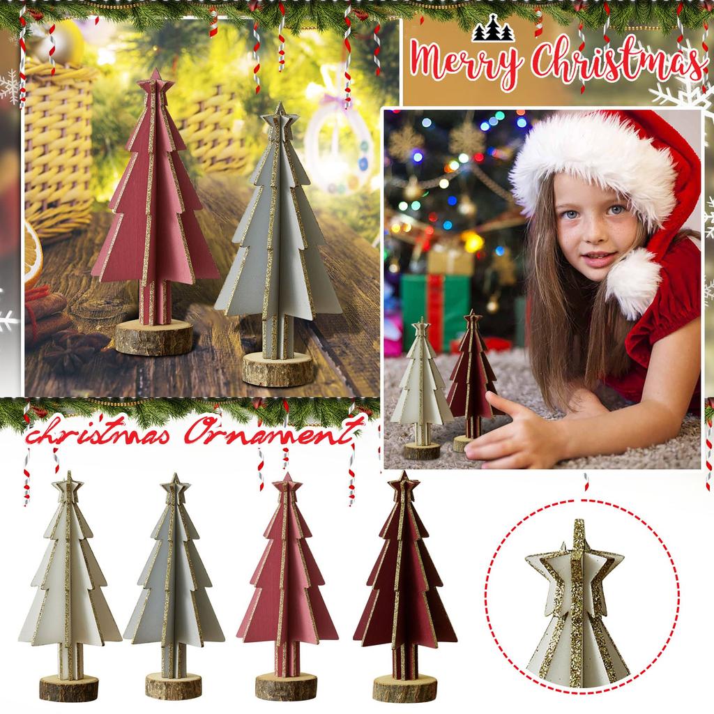 Wooden Christmas Tree Home Desktop Ornaments