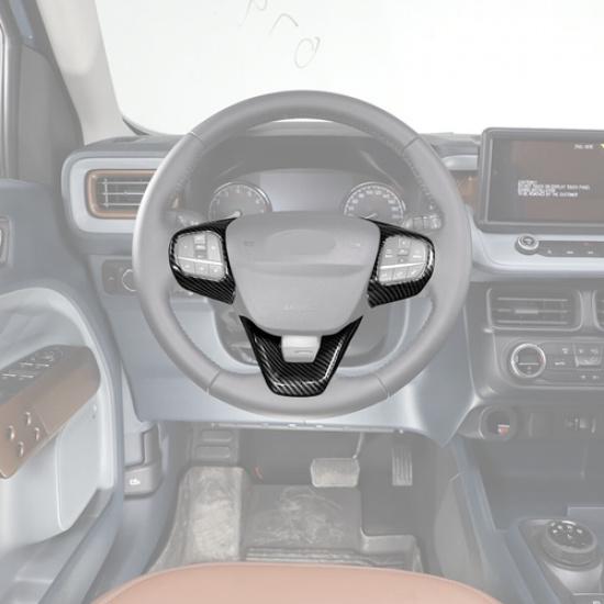 Fit For -2025 Ford Maverick ABS Carbon Fiber Steering Wheel Bezel Trim Cover