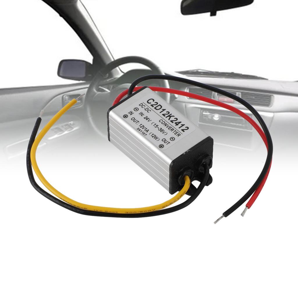 Dual Pack 24V to 12V 1A Converter IP68 Submersible - Voltage Regulator for LED Lights / CCTV Cameras & Solar Systems (Short Circuit Contr
