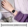 Metal Watch Band for Apple Watch Series 11 10 42mm/9 8 7 41mm/SE3 SE2 SE 6 5 4 40mm/3 2 1 38mm Pearl-Shape Stainless Steel Silver Wrist Strap