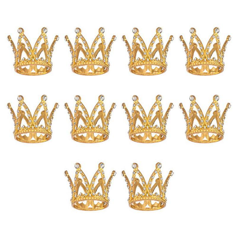 ABWR-40 шт. Золотой топпер для торта Маленький ребенок Маленькая тиара-корона из страз Для цветочных композиций Душ День рождения Свадебный декор золотой