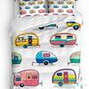 Cute Cartoon Car Bedding Set 3pcs Boys Girls Duvet Cover Pillowcase Kids Adult Quilt Cover Double Bed Set Home Textile