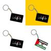 Portachiavi Ciondolo Bandiera Palestina Per la Pace Mondiale Materiale Acrilico Confezione Singola 4cm Stampa Fronte-Retro