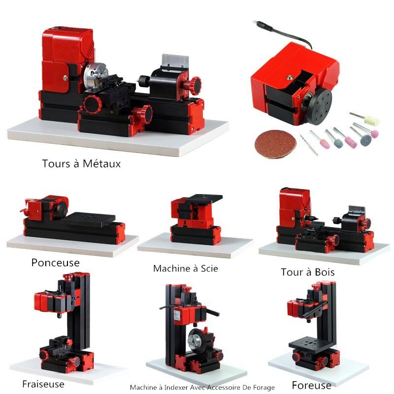 Mini Lathe Machine Multi-functional Metal Wood Plastic Lathe Jigsaw Grinder Driller Milling Drilling Sanding Tool 8-in-1