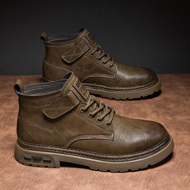 

Мужская обувь зима средние и высокие берцы ботинки Мартин 2024 новая мужская британская низкие кеды ретро рабочая обувь 44