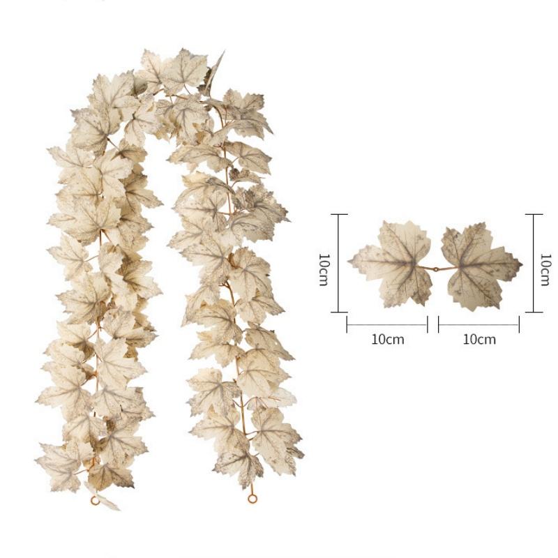 Fall Maples Leaves Garland Simulation Maple Leaf Pumpkin Berry Vine Wreath Thanksgiving Halloween Christmas Fireplace Decoration