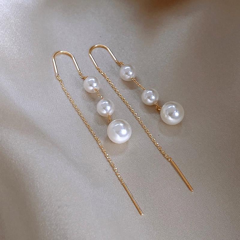 2024 Luxury Pearl Tassel Earrings: Unique Autumn/Winter Long Thread Design for Women