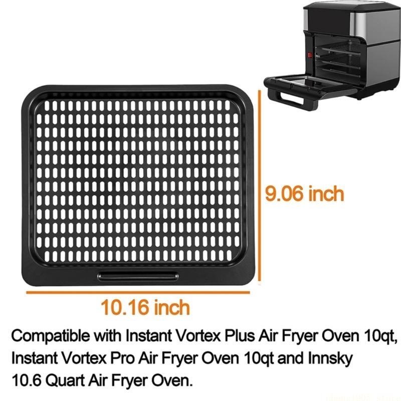 QX2E 2x/set Air Fryer Grill Pan Nonstick Baking Replacement Tray Square Oven Pan Square Grill Plate Cooking Tray Rack Kitchen
