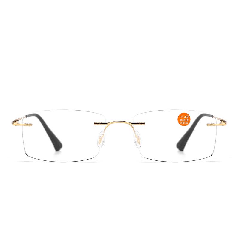Ultra-Light Frameless HD Reading Glasses with Anti-Blue Light for Middle-Aged & Elderly