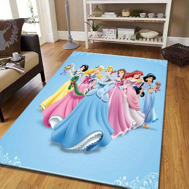

1pc Disney Princess Blue Pattern Area Rug Soft Flannel Floor Mat for Living Room, Bedroom, Kitchen, Sofa Coffee Table Floor Mat, Machine Washable 60cm by 90cm