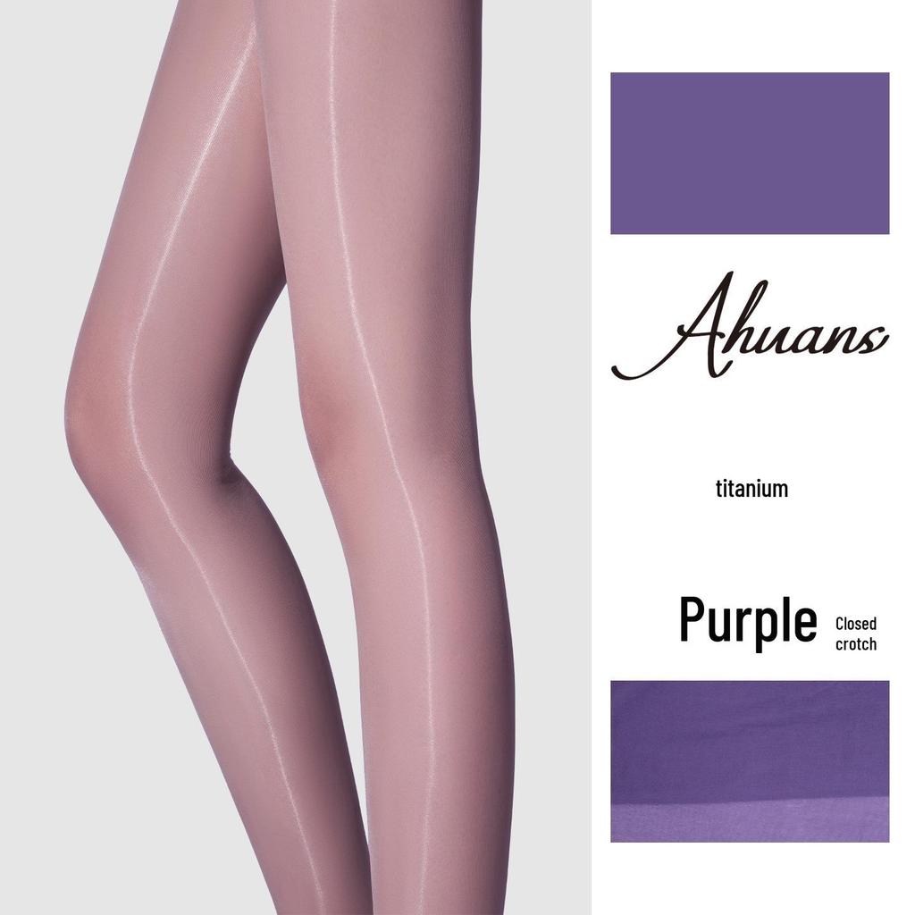 Love Fantasy 'Titanium' Ultra-dünne nahtlose Strumpfhose: Transparente, ölig glänzende Aurora-Strümpfe, tailliert, sexy schwarzes Design.