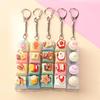 Cute Fidget Clicker Keychain Mini Push Button Stress Relief Toy Kawaii Bag Charm Portable Edc Keyring Gift For Kids Adults
