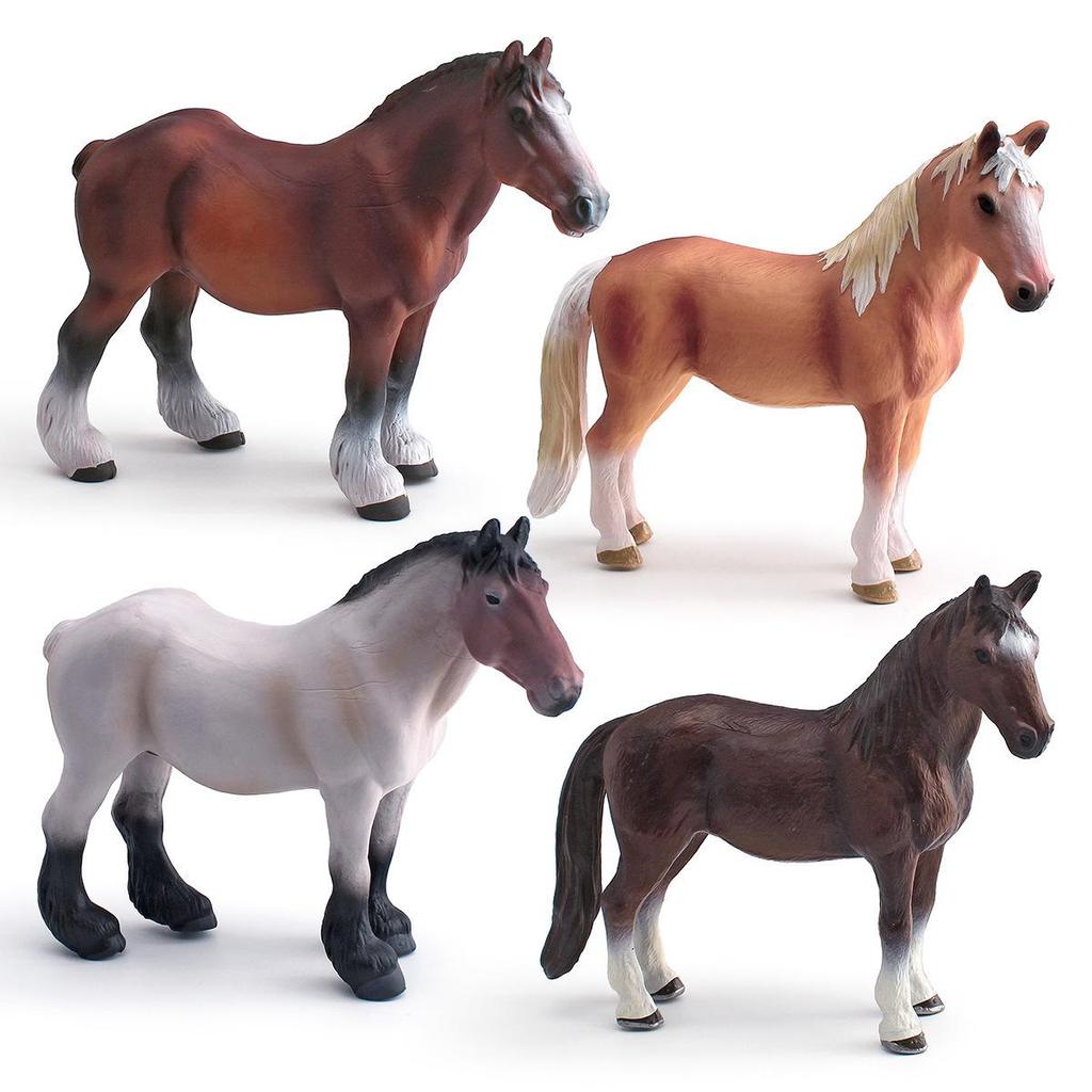 Cross-Border Kids' Wild Animal Horse Models - Dutch Draft Stallion & Tennessee Walking Mare Ornaments
