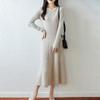 Women Sweater Dress 100% Wool MODERN NEW SAGA O-neck Knit Long Pullover Winter Jumpers Wool Long Dress Female