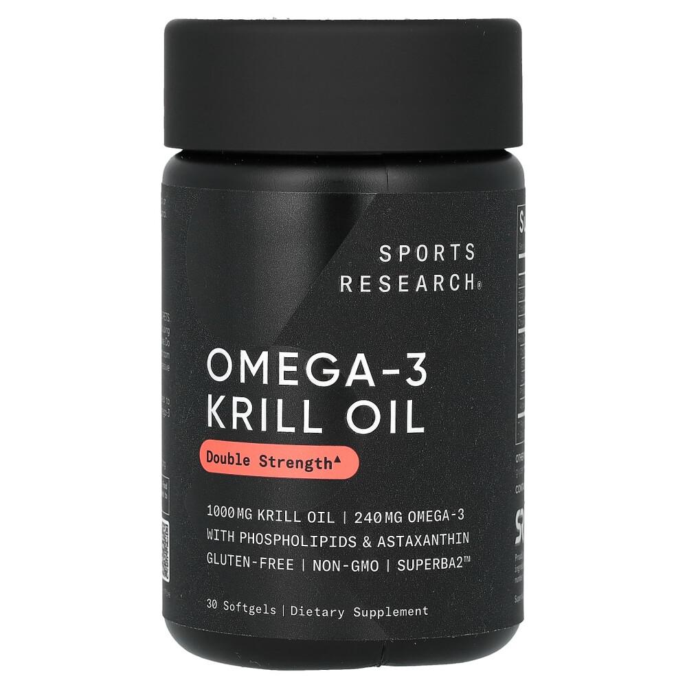 

Sports Research Omega-3 Krill Oil 2X Strength 1000mg, 30 Softgels 30 pcs - 1 ea