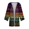 Women's Carnival Print Long Sleeve Knit Cardigan Button Jacket