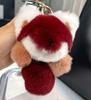 Authentic Rex Rabbit Fur Fox Keyring Pendant - Cute Plush Vixen Doll Ornament for Bags