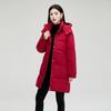 Women's Mid-Length Hooded Down-Cotton Padded Jacket for Korean-Style Winter Wear - Thickened and Warm