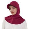 Sun Protection Sun Hat with Hood Solid Color Hijab Baseball Cap Turban Cap  Outdoor Activities