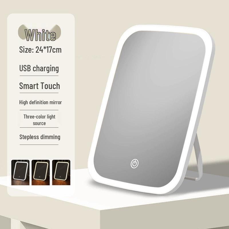 Складное светодиодное косметическое зеркало в европейском стиле с настольной подсветкой