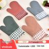 In Stock Color Dot Diamond Pattern Heat-Resistant Silicone Oven Mitts