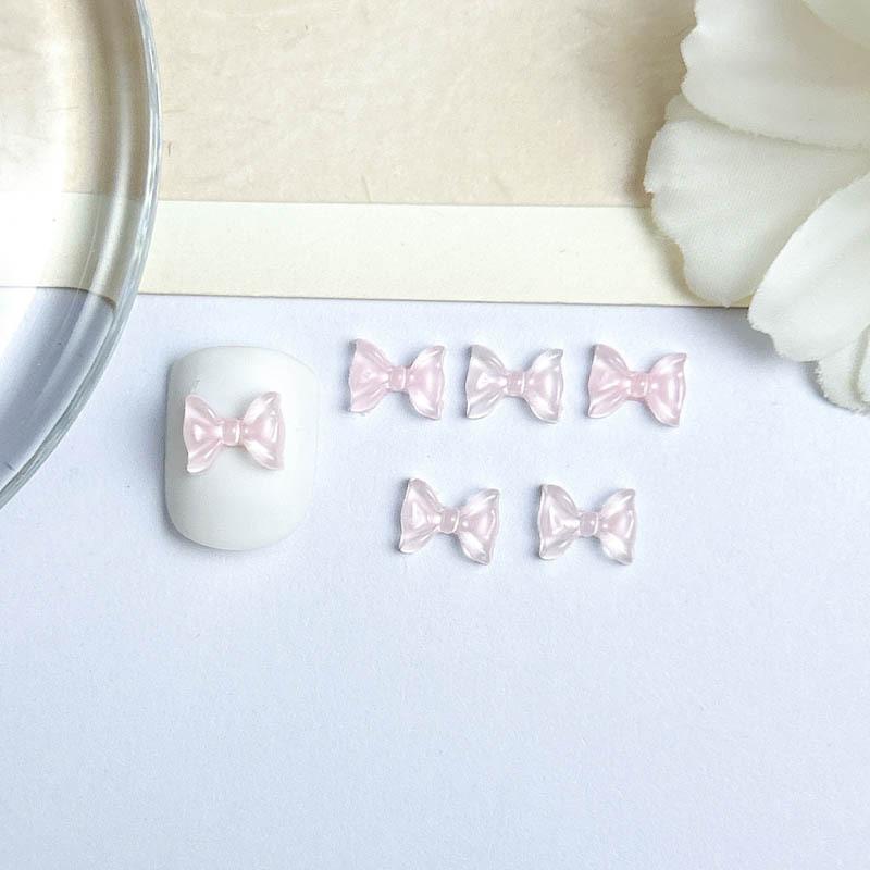 Nail Art Ice Transparent Bow Summer Internet Celebrity Water Ripple Jelly Color Bow Tie Resin Nail DIY Decorations