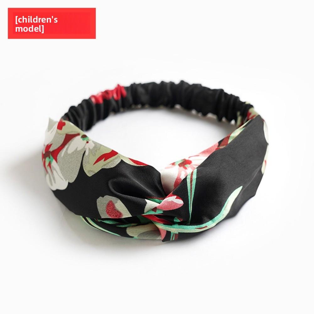 Satin Elastic Crossed Headband Geranium Ladies Hair Accessories Girls Headband