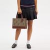 Coach X Disney Dempsey 29 Classic Monogram Jacquard Leather Tote Bag Women Tote Brass Khaki Mahogany CM198-B4R3U