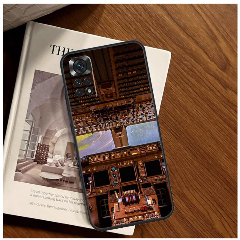 Aviation Aeroplane Pilot Cockpit Case For Xiaomi Redmi Note 14 13 9 10 11 12 15 Pro Plus Cover For Redmi 15 C 13C 12C 10C 14C