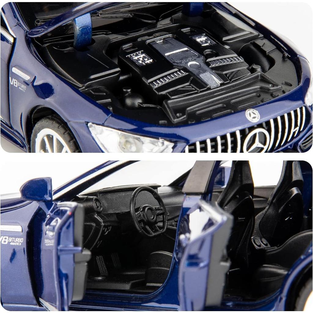 1/32 Benz AMG GT63 Model Car Alloy Diecast Pull Back Toy Car with Sound and Light Door Can Be Opened Toy Vehicle for Kids Gift