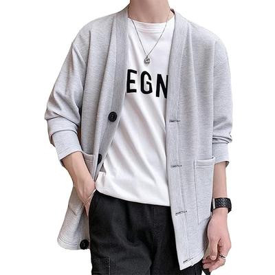 MDMYXJP Autumn Solid Comfortable Plus Sizes MD300 Men's Cardigan, Jacket, V-Neck, Japanese-Style Cardigan, Color, Stylish, Sweater, Available, Spring,