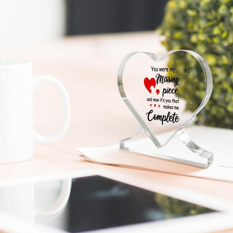 Heart-Shaped Acrylic Keepsake with Romantic "I Love You" Message - Perfect Anniversary, Birthday, Christmas, or Wedding Gift for Girlfriend, Wife, Fi