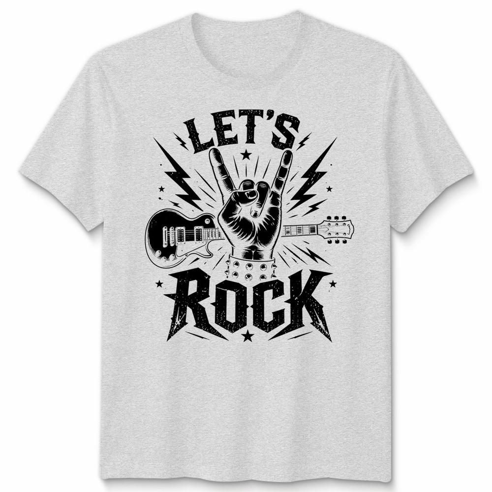 Kids Lets Rock Rockstar T Shirt Guitar Band Day Rock N Roll School Tee