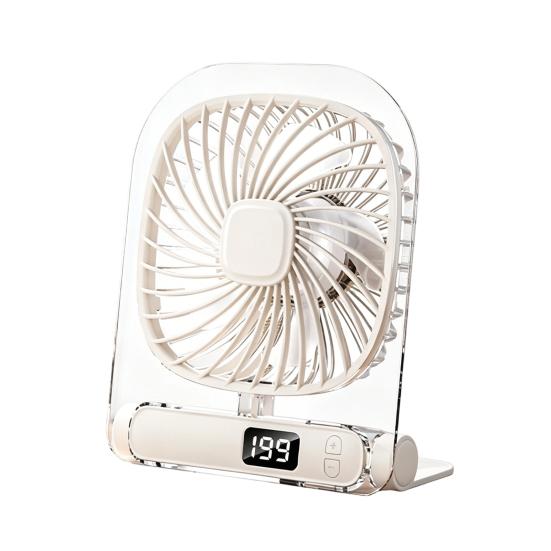 Cartoon USB Desk Fan 199 Speed Smart Portable Cooling Fan with Digital Display