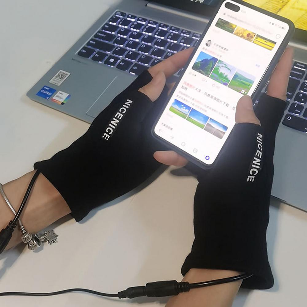 Încălzitor de mâini cu încălzire electrică reîncărcabilă prin USB Mănuși de schi iarnă pentru ciclism în aer liber Mănuși fără degete