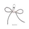 Fashion Beaded Bowknot Charm Keychains Sweet Cool Pendant Ornament Keyring Backpack Decoration Jewelry for Women Girls