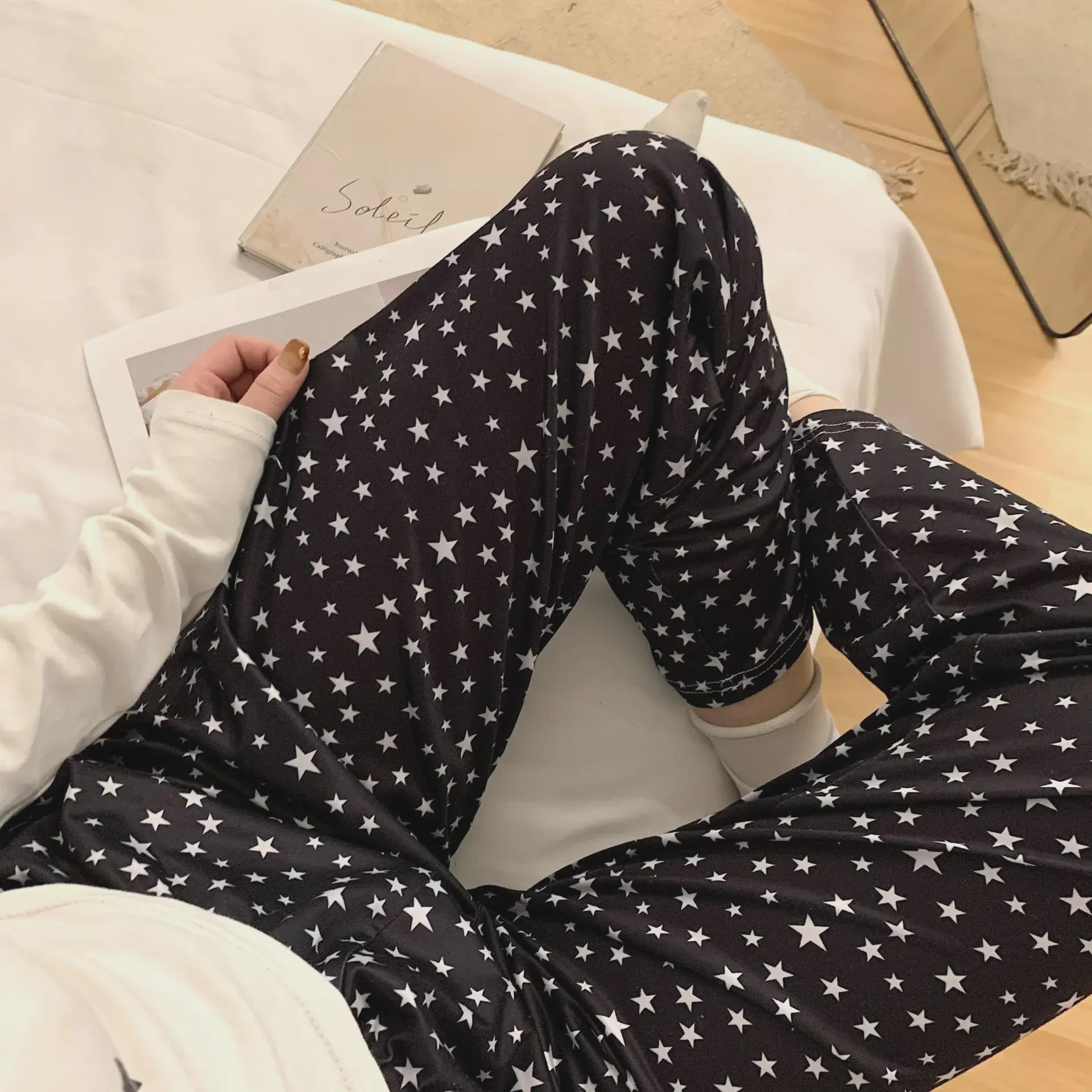 

«Женские пижамы Star Lounge Pants в японском стиле – легкая, свободная пижама на весну/осень» L fits 95-115 jin