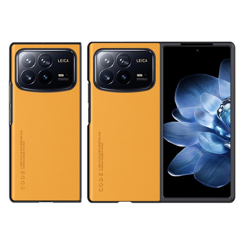 Plain PU Leather Case for Xiaomi Mix Fold 4 Matte Silicone Bumper Shockproof Camera Protection Back Cover for Xiaomi Mi Mix Fold 4 Fold4
