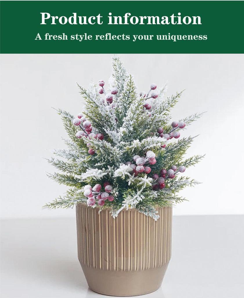 Cross-border Artificial Snow Berry Pine & Cypress Garden Decoration