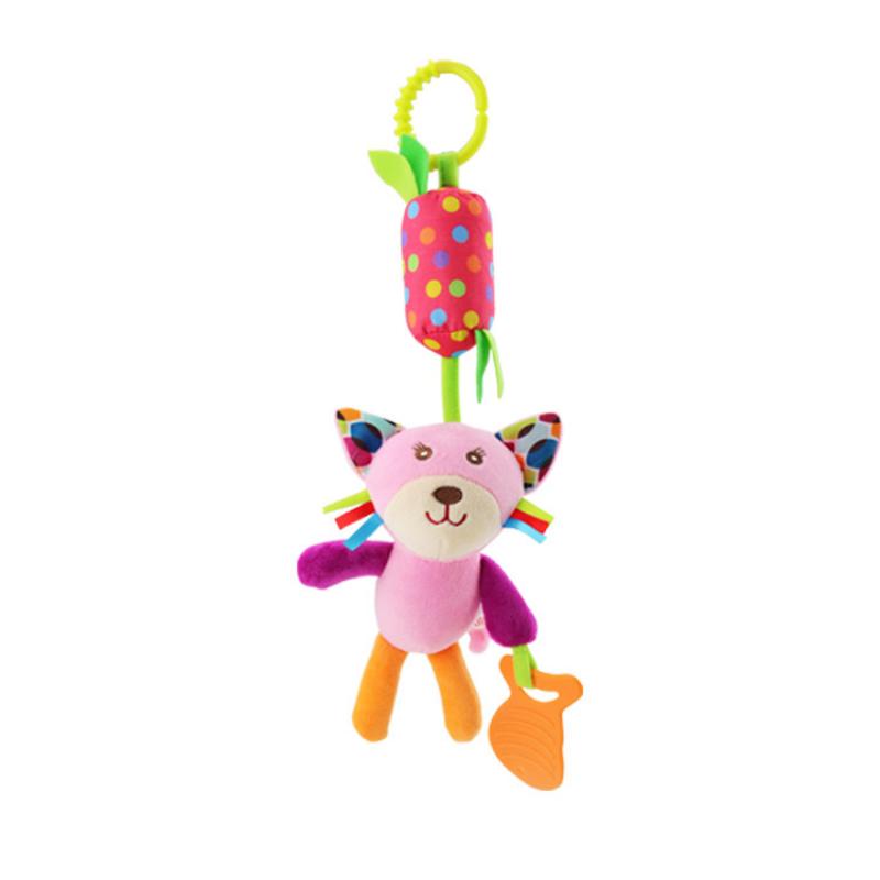 Baby Hanging Rattle Toys Cute Teether Toy Soft Stuffed Hand Grip Baby Toys Shaker Crinkle Squeaky Sensory Toys For Born Gift